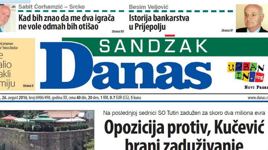 Sandžak Danas – 26. avgust 2016. 1