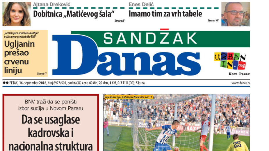 Sandžak Danas - 16. septembar 2016. 1