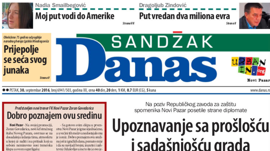 Sandžak Danas - 30. septembar 1 Sandžak Danas - 30. septembar 1