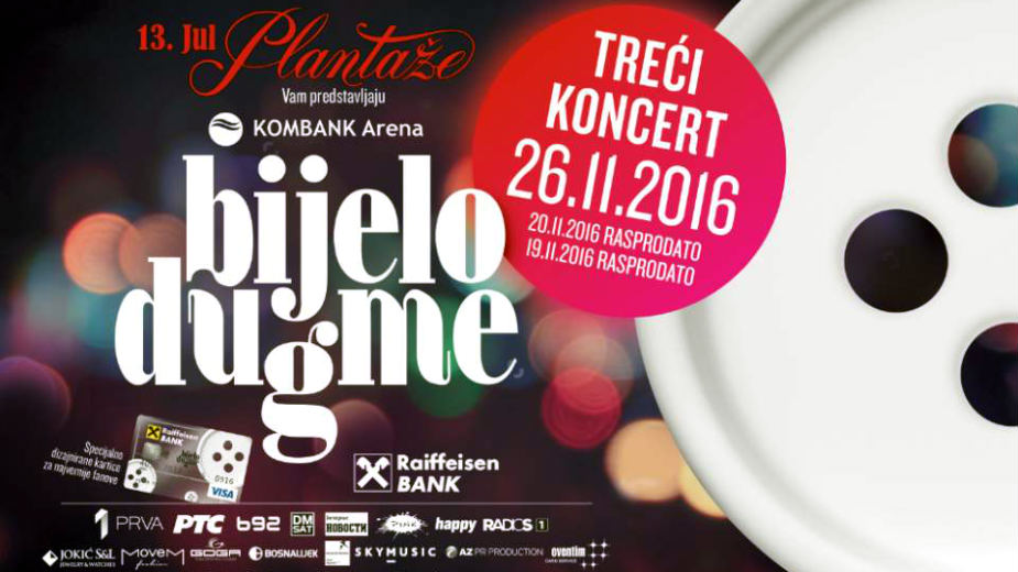 Zakazan treći koncert Bijelog dugmeta u Areni 1