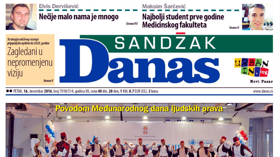 Sandžak Danas - 16. decembar 2016. 1