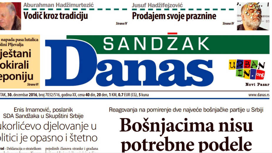Sandžak Danas - 30. decembar 2016. 1