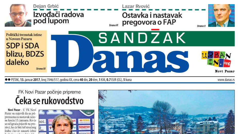 Sandžak Danas - 13. januar 2017. 1