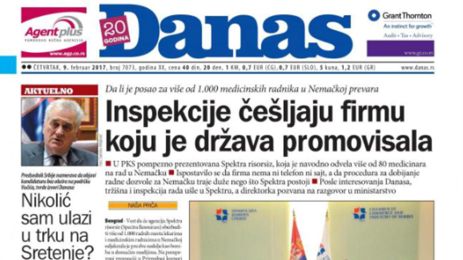 "Danas" prvi pisao da će se Nikolić kandidovati 1