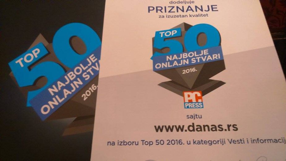 Portalu Danasa uručeno priznanje PC Pressa 2
