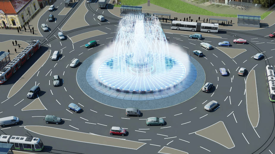 Vesić: Fontana sa 445 reflektora 1