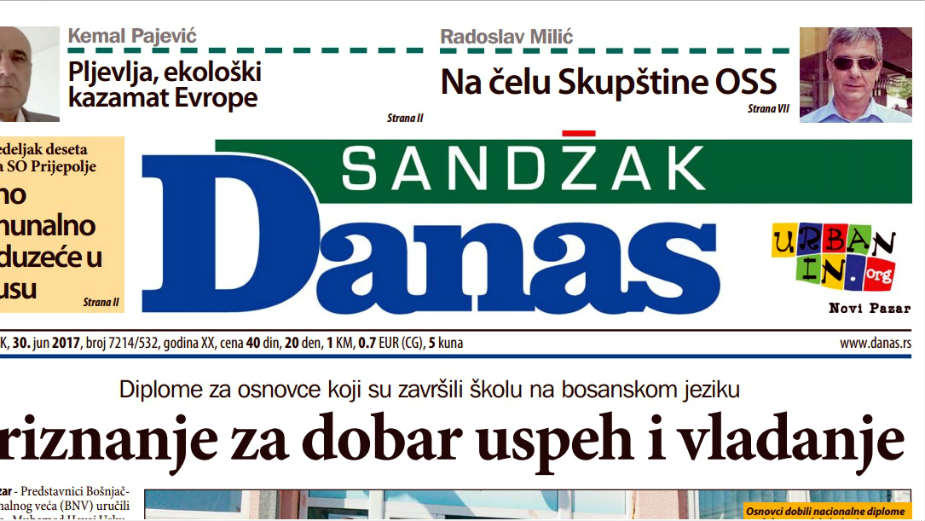 Sandžak Danas - 30. jun 2017. 1