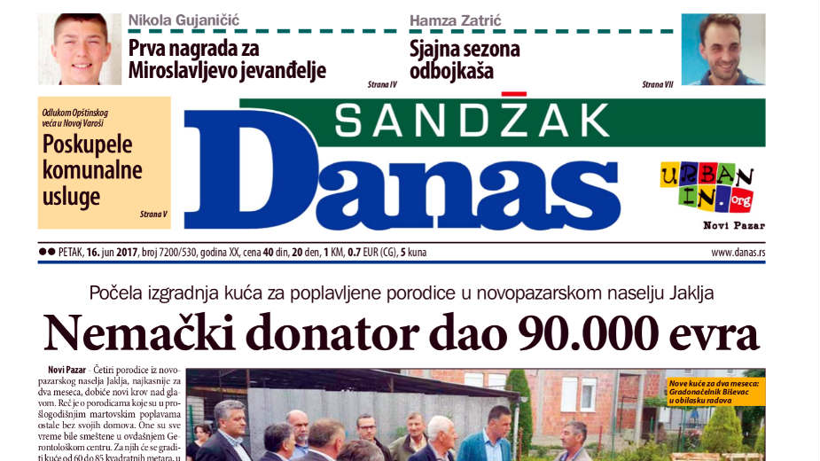 Sandžak Danas - 16. jun 2017. 1