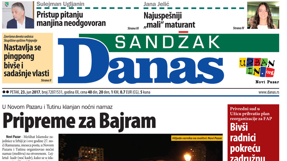 Sandžak Danas - 23. jun 2017. 1