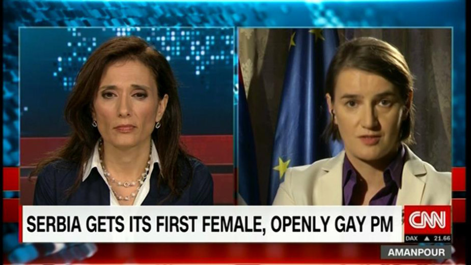 Brnabić za CNN: Srbija nije konzervativna ni homofobična 1