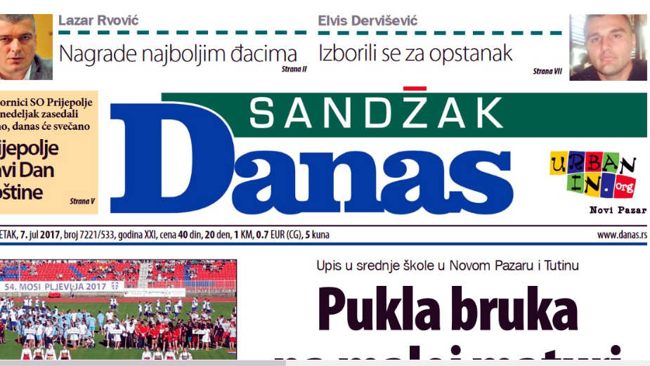 Sandžak Danas - 7. jul 2017. 1 Sandžak Danas - 7. jul 2017. 1