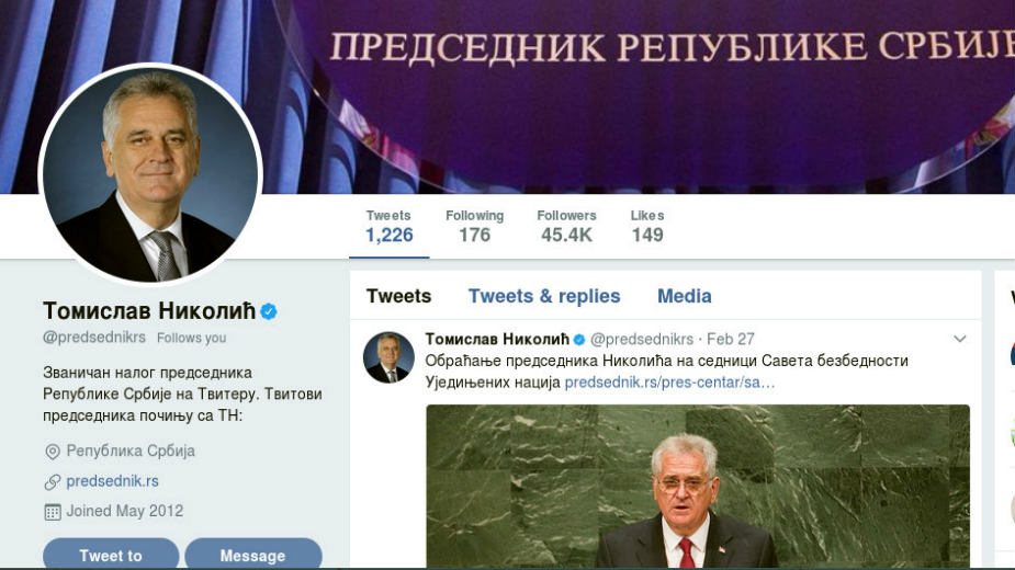 Vučić na Tviteru i dalje premijer, Nikolić predsednik 1