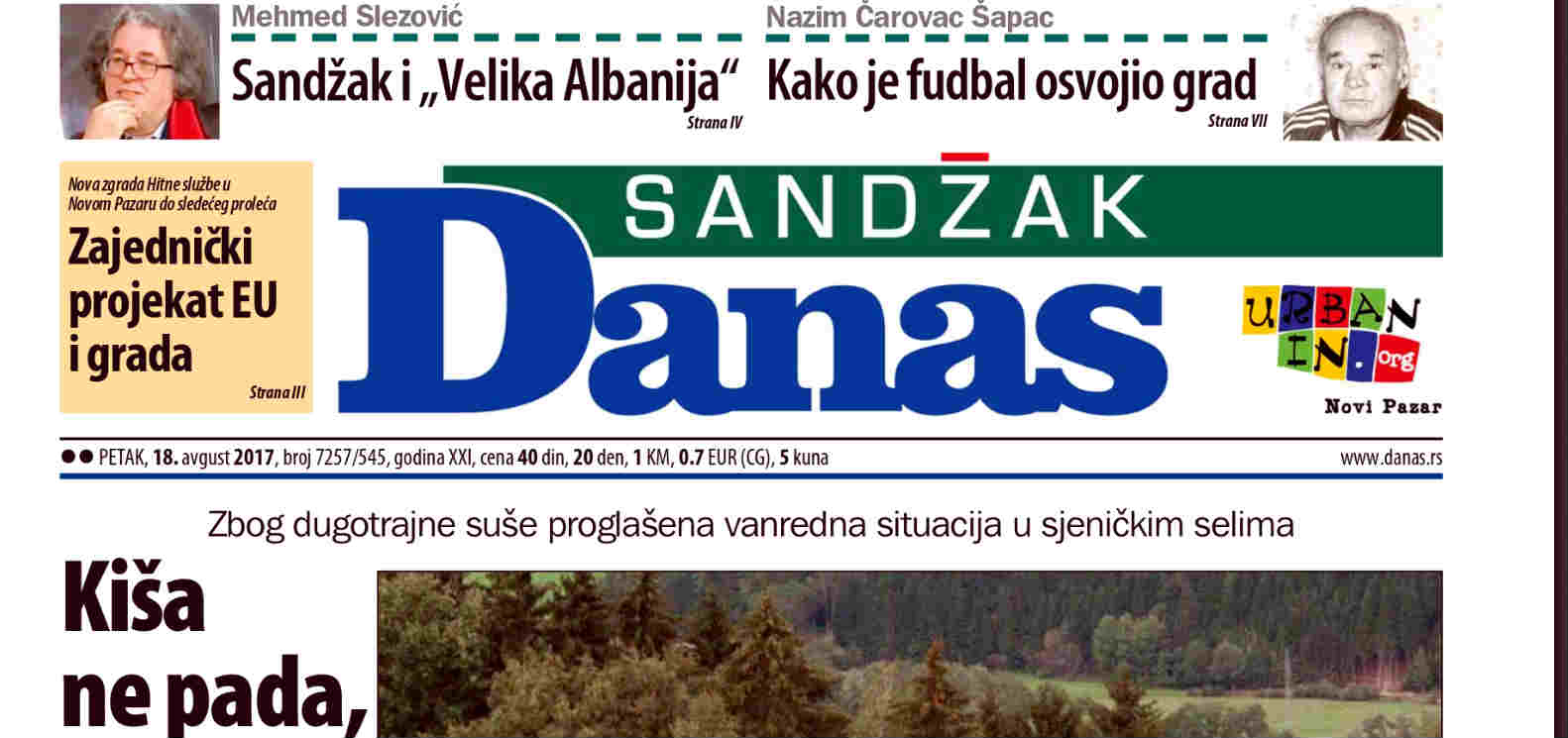 Sandžak Danas - 18. avgust 2017. 1 Sandžak Danas - 18. avgust 2017. 1