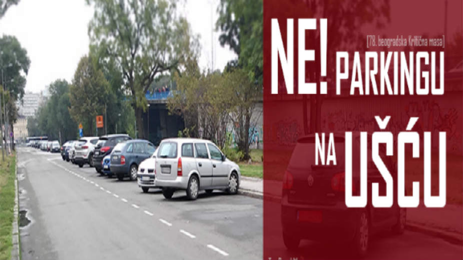 Protest biciklista zbog novih parking mesta na Ušću 1
