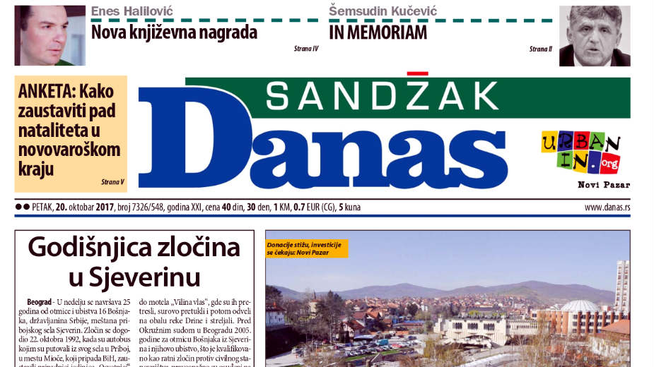 Sadnžak Danas - 20. oktobar 2017. 1 Sadnžak Danas - 20. oktobar 2017. 1
