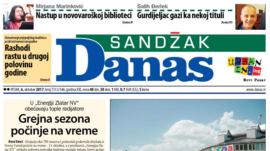 Sandžak Danas - 6. oktobar 2017. 1 Sandžak Danas - 6. oktobar 2017. 1