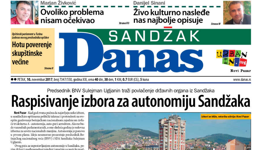 Sandžak Danas - 10. novembar 2017. 1
