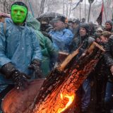 Pristalice Sakašvilija na ulicama Kijeva 3