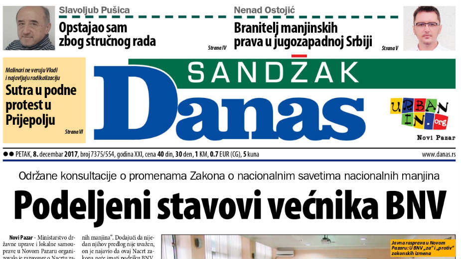 Sandžak Danas - 8. decembar 2017. 1
