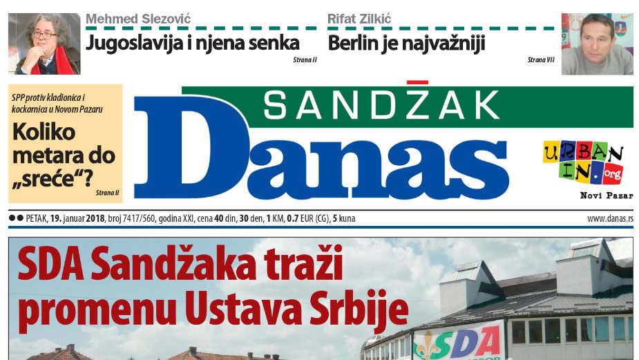 Sandžak Danas - 19. januar 2018. 1