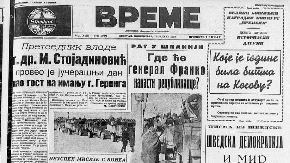 Šta su bile vesti u Jugoslaviji 17. januara 1938. godine? 3