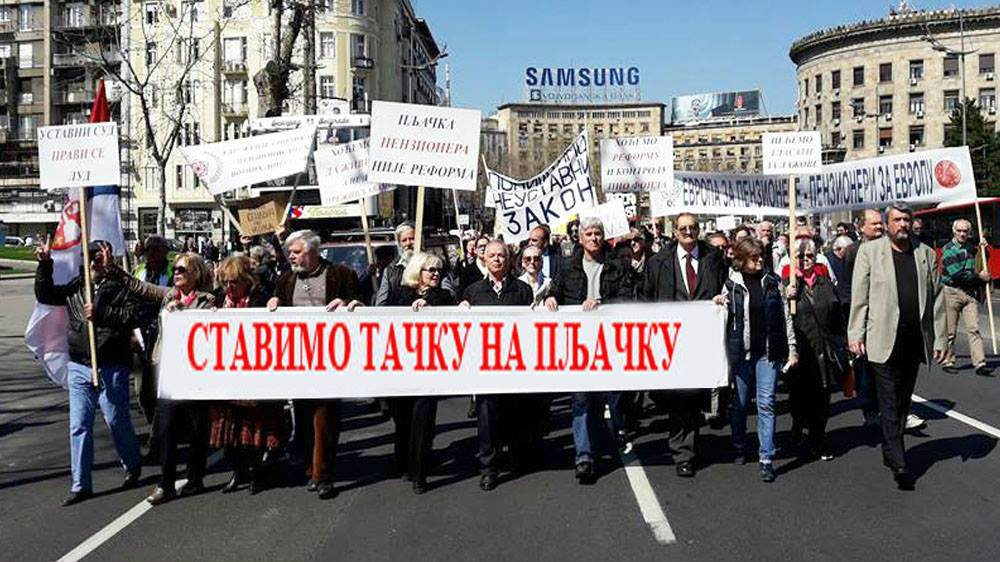 Protest penzionera sutra u Beogradu 1