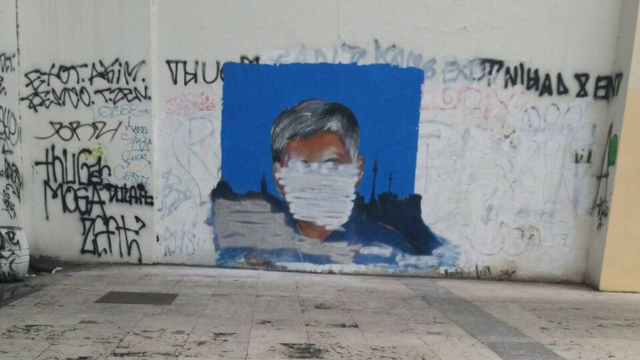Prekrečen mural sa likom Zorana Đinđića 1