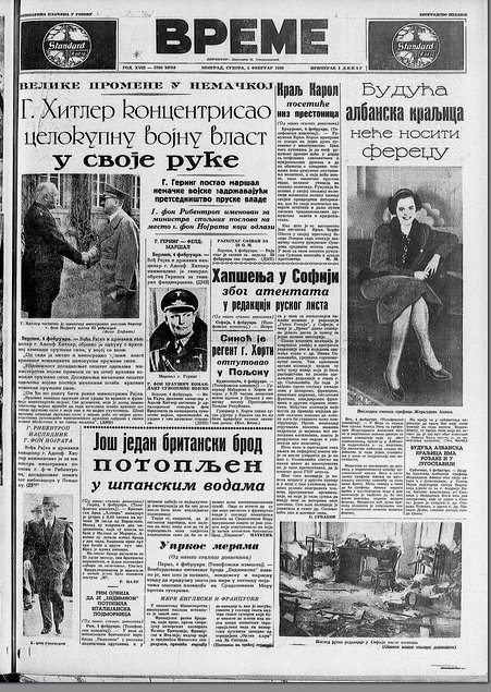 Šta su bile vesti u Jugoslaviji 5. februara 1938. godine? 3