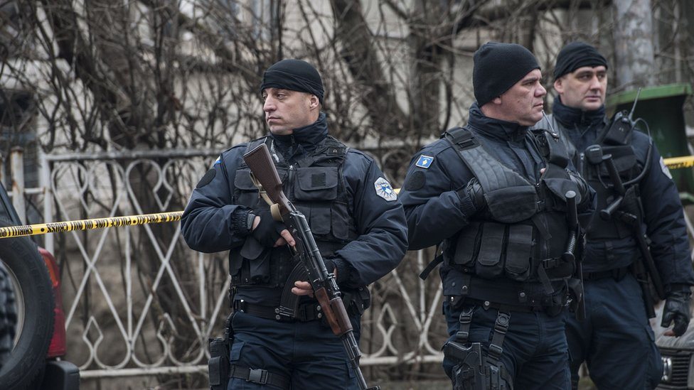 Policija Kosova u Kosovskoj Mitrovici, 16. januar 2018.