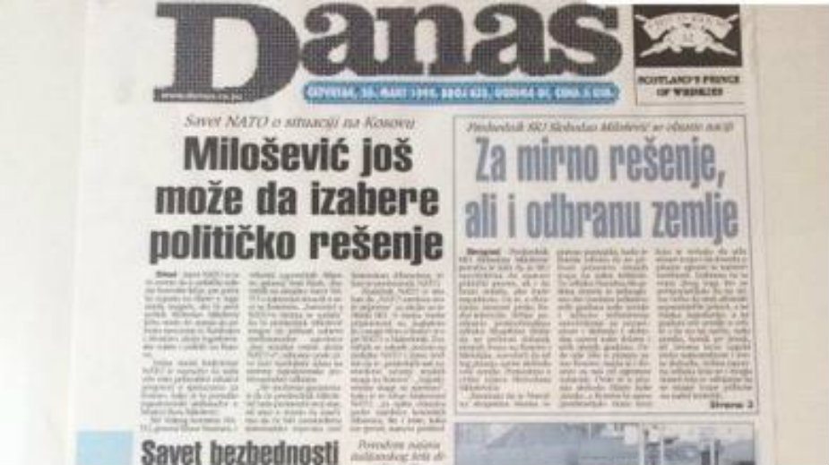 Zašto Danas nije izašao na kioske 25. marta 1999. godine? 1