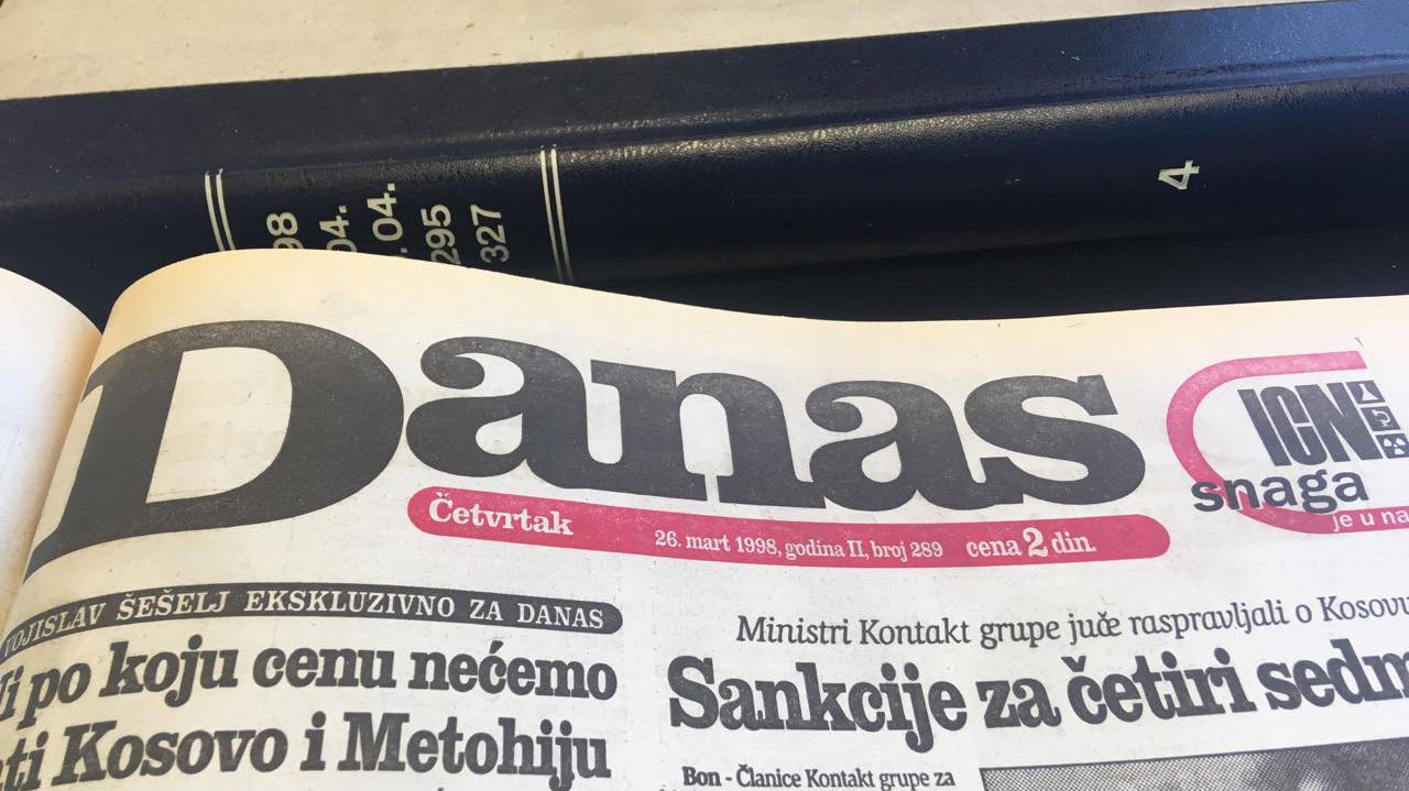 Kako je Danas izveštavao o Kosovu 1998. godine? 1