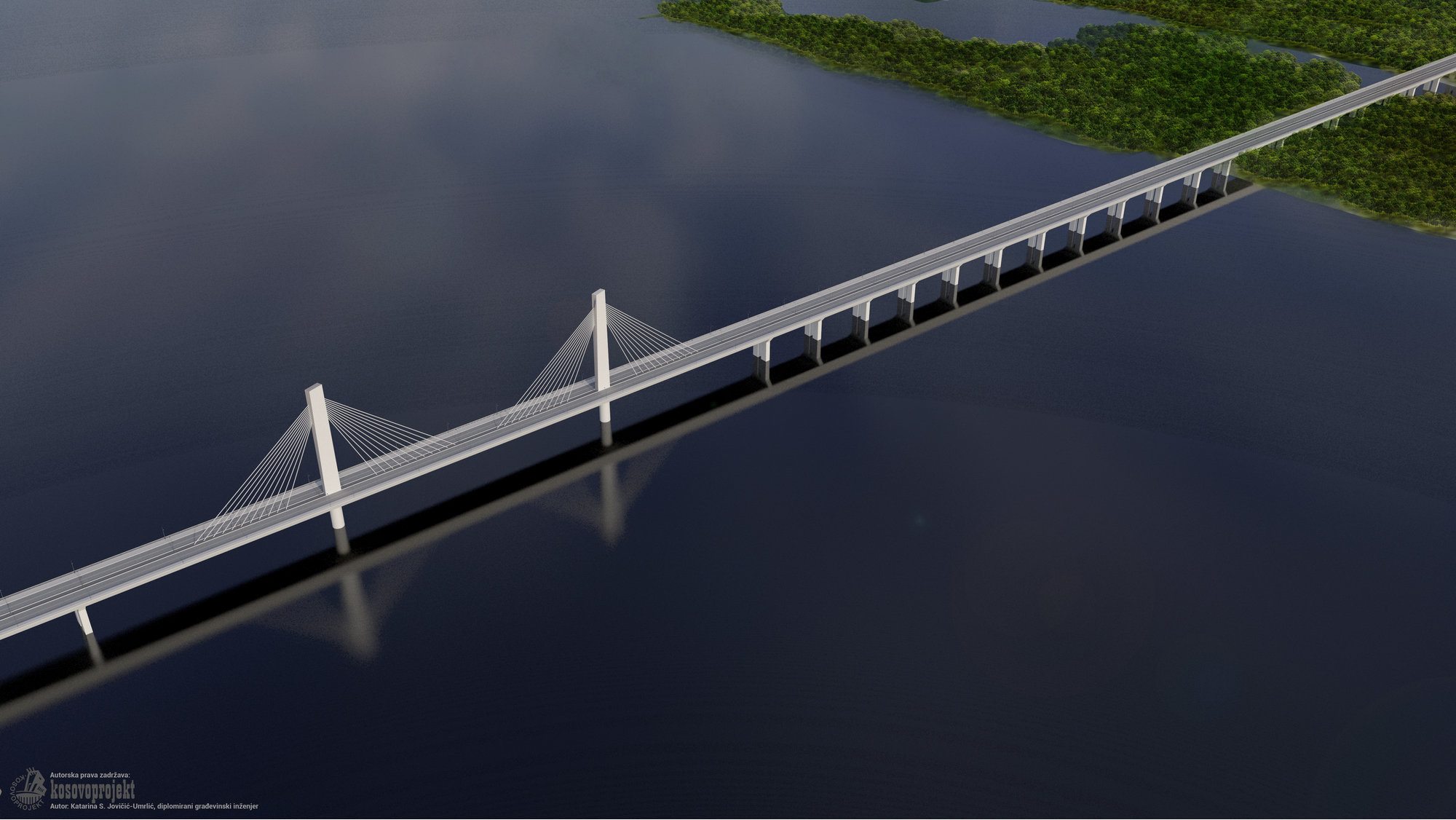 Most kod Ade Huje biće sastavljen iz četiri dela i imaće dva pilona 1