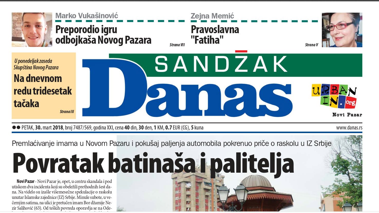 Sandžak Danas - 30. mart 2018. 1 Sandžak Danas - 30. mart 2018. 1