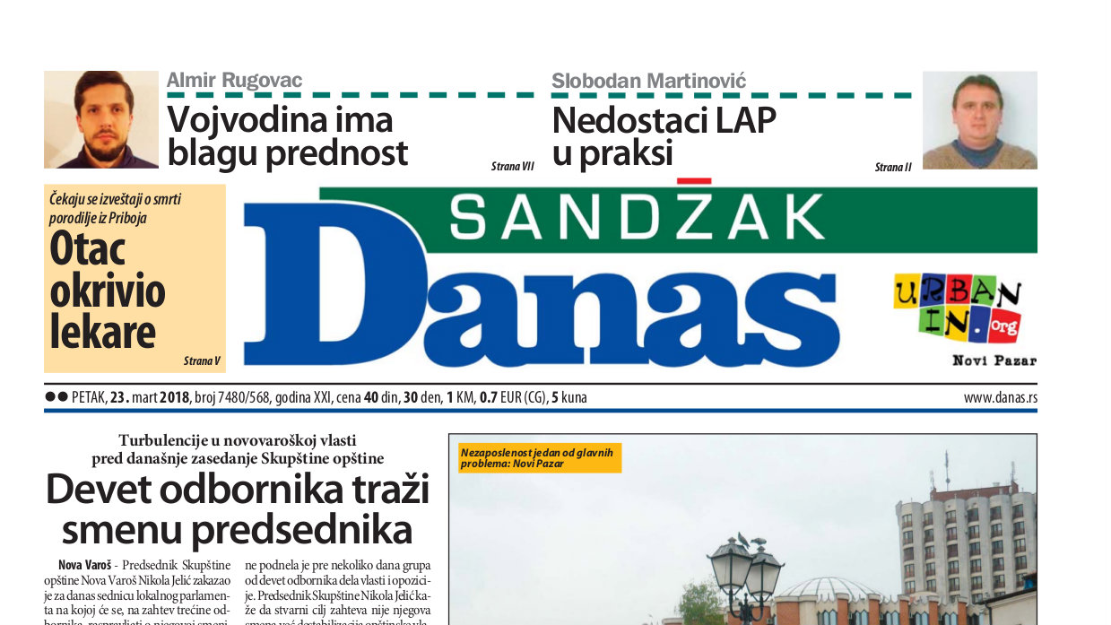 Sandžak Danas – 23. mart 2018. 1