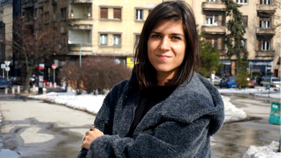 Teoretičarka u parku kod Skupštine, februar 2018.