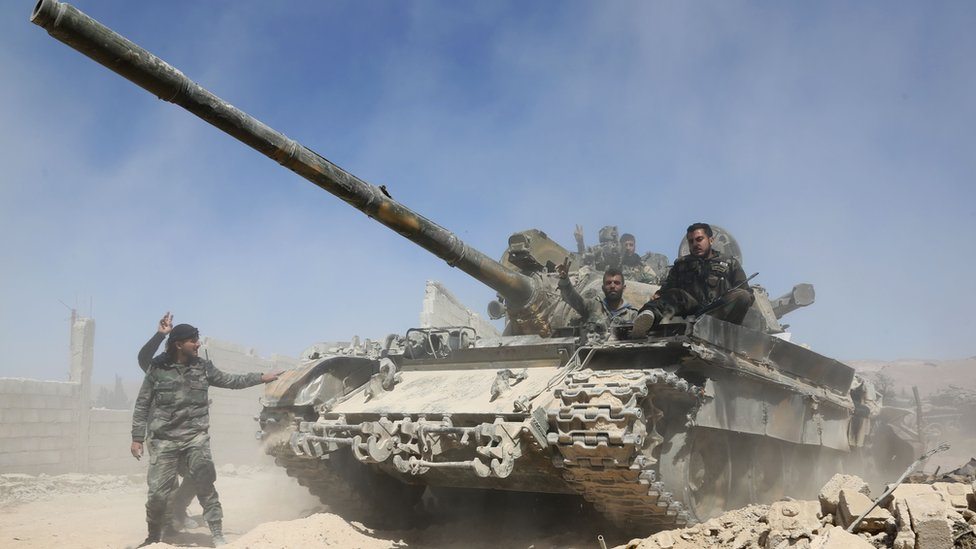Sirijski tenk napreduje ka Dumi, 7. marta 2018.