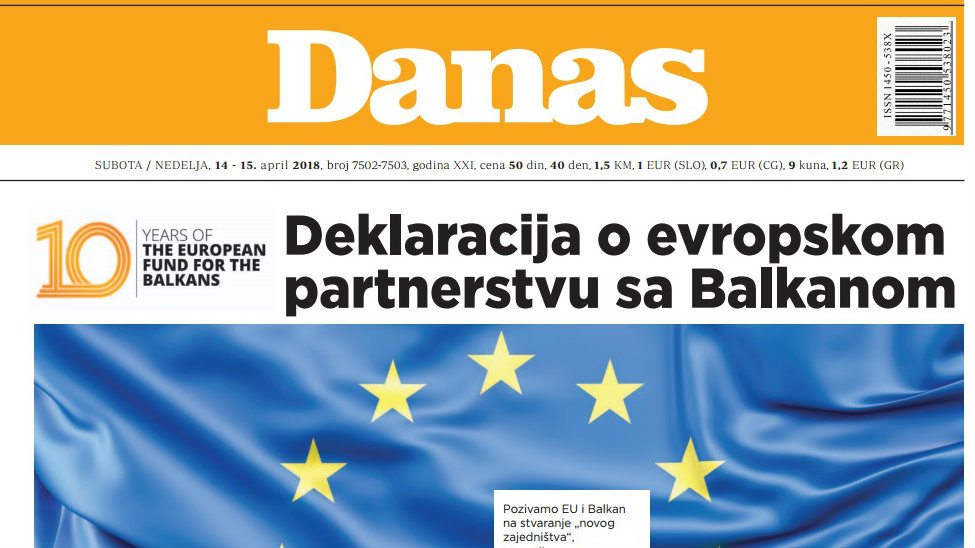Danas - Evropski fond za Balkan 1 Danas - Evropski fond za Balkan 1