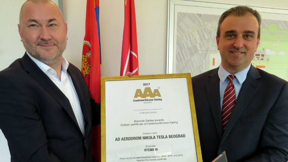 Aerodrom Nikola Tesla Beograd dobitnik zlatnog AAA sertifikata 1
