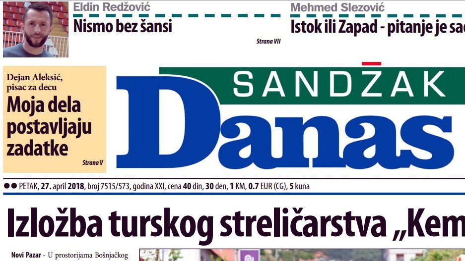 Sandžak Danas - 27. april 2018. 1 Sandžak Danas - 27. april 2018. 1