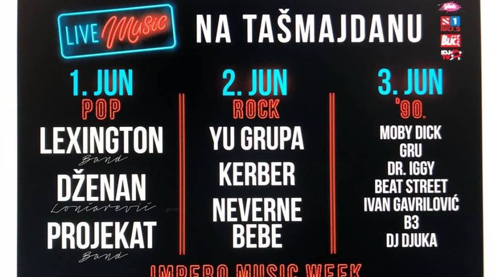 Sezonu na Tašmajdanu otvara festival Impero music week 1