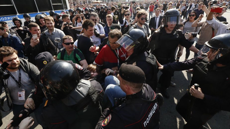 Protesti "On nije naš car" u Moskvi protiv Putina 1