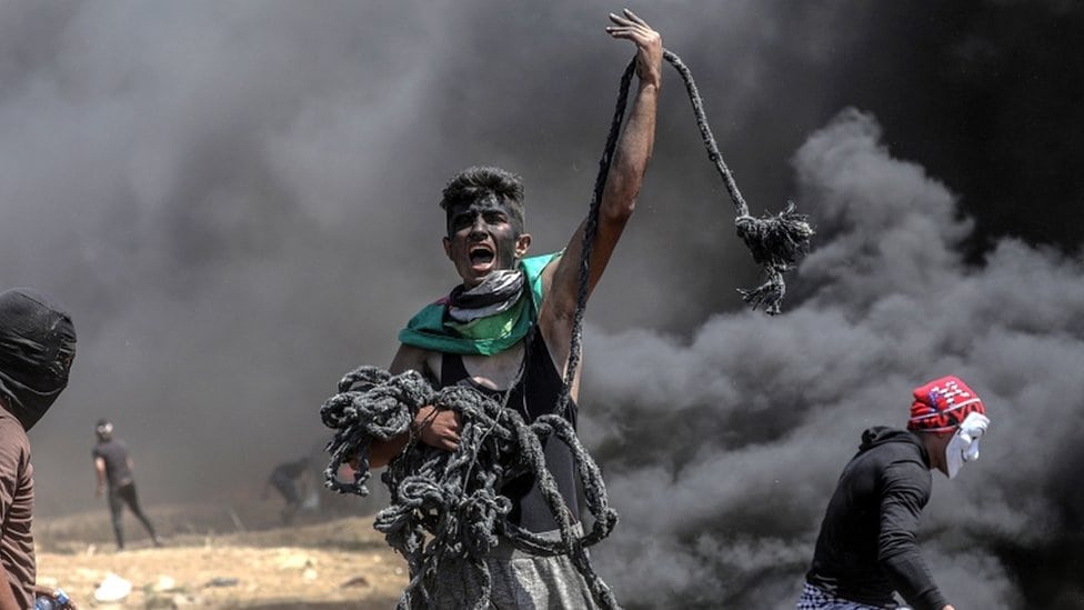 Palestinski demonstrant u Gazi