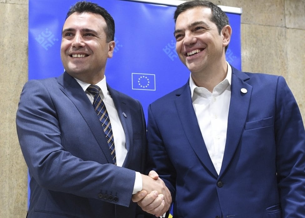 Aleksis Cipras i Zoran Zaev na samitu Evropske unije