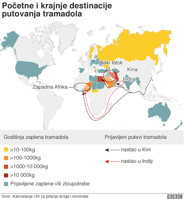 Графикон: распрострањеност трамадола