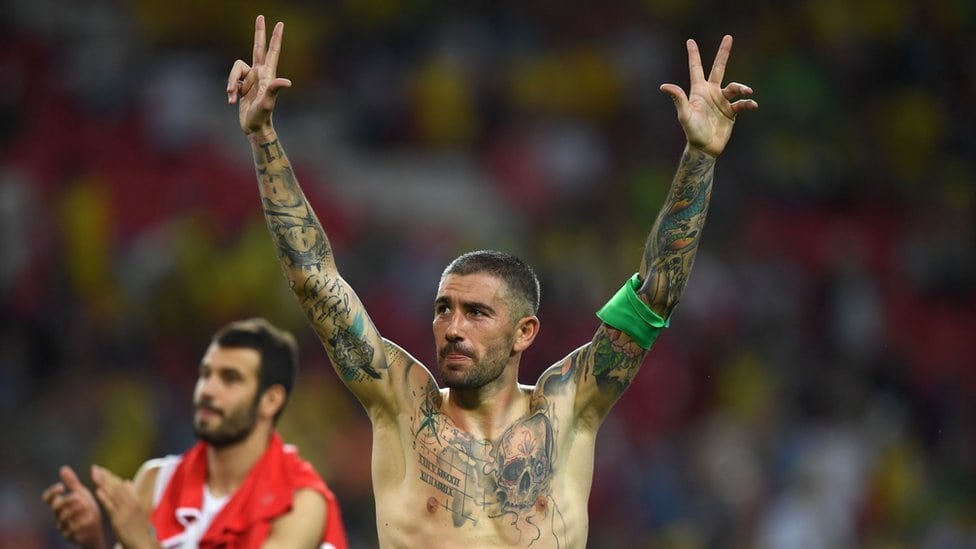 Kolarov na utakmici Srbija - Brazil, Moskva, 27. jun 2018.