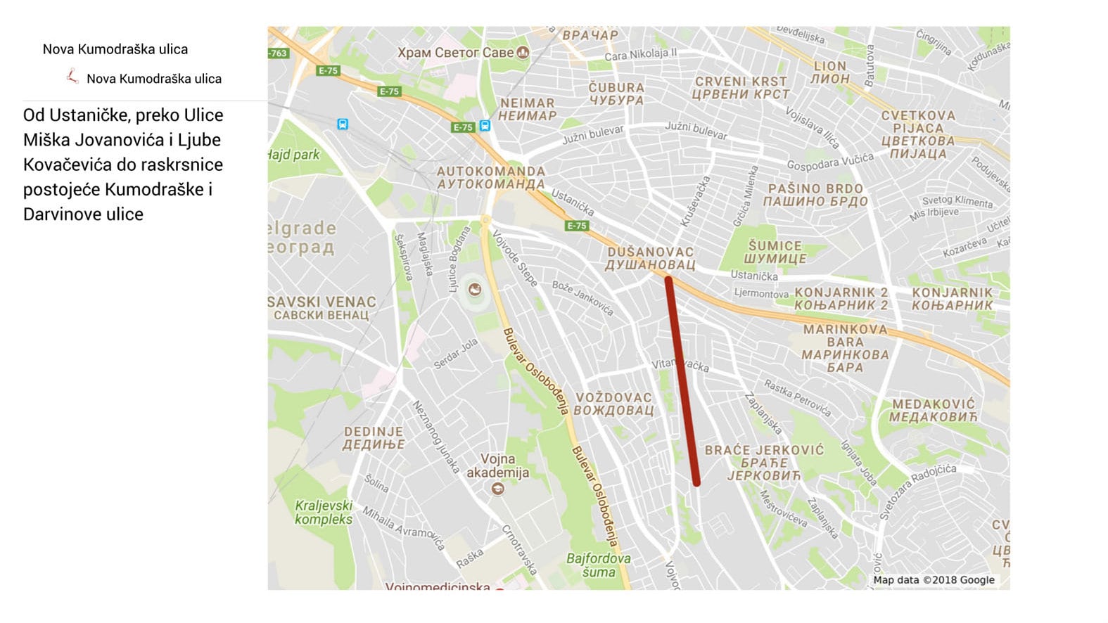 Spreman plan za izgradnju nove Kumodraške ulice 1