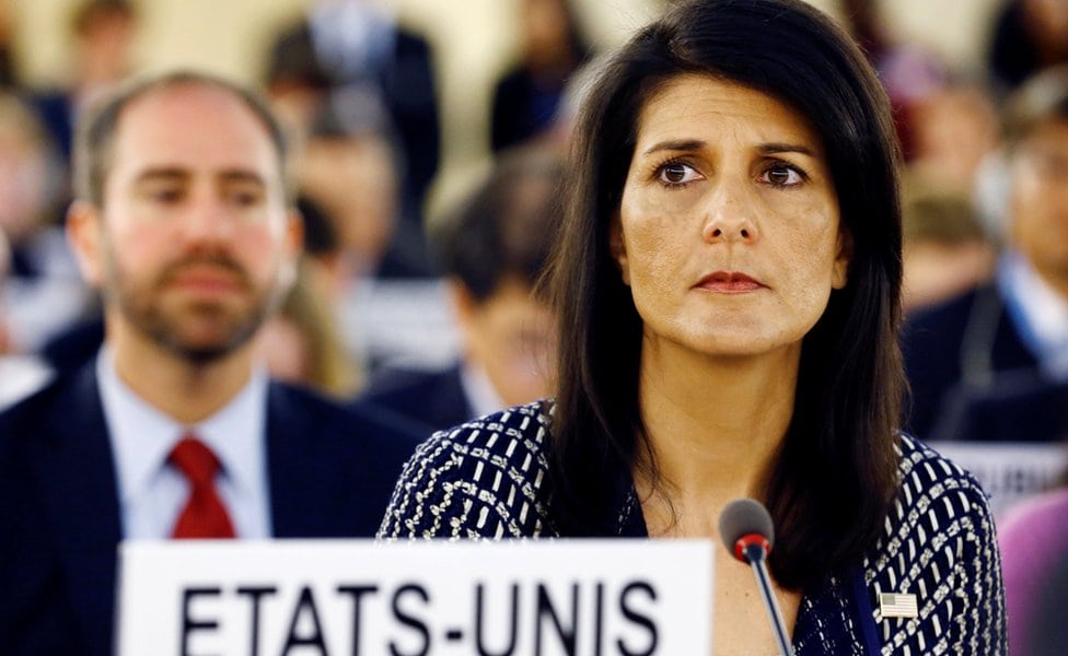 Američka ambasadorka u UN, Niki Hejlin na sastanku Saveta za ljudska prava