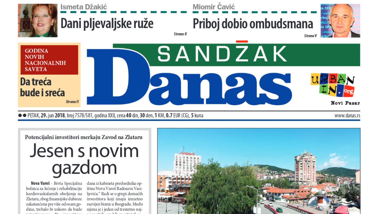 Sandžak Danas - 29. jun 2018. 1 Sandžak Danas - 29. jun 2018. 1
