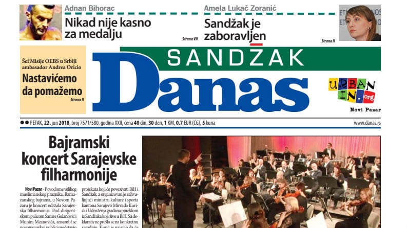 Sandžak Danas – 22. jun 2018. 1