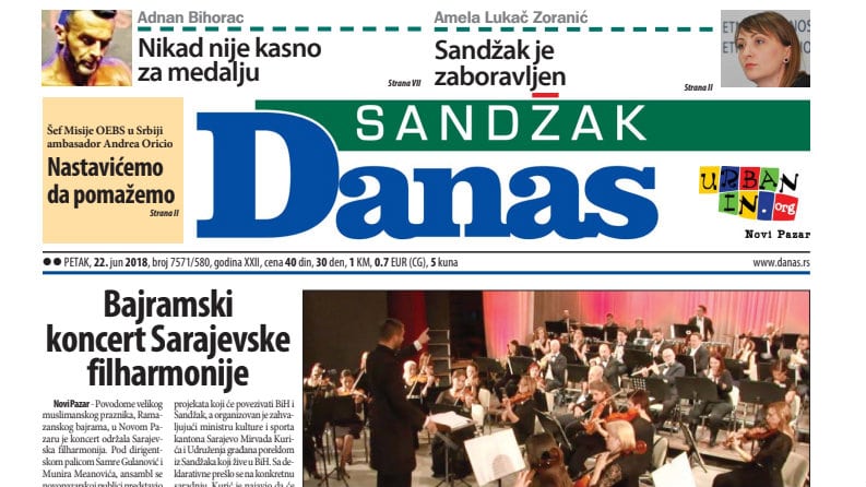 Sandžak Danas – 22. jun 2018. 1 Sandžak Danas – 22. jun 2018. 1